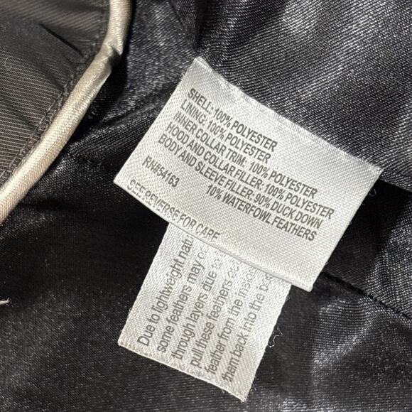 CALVIN KLEIN Women Puffer Parka M Brown Duck Down Removable Hood Winter Coat - Picture 9 of 13